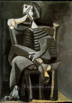 Cubism Painting - Homme assis au tricot raye 1939 Cubism